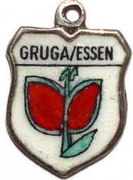 (image for) GRUGA/ESSEN, Germany - Vintage Silver Enamel Travel Shield Charm